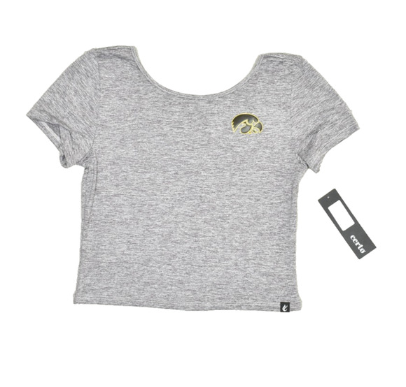 Hawkeye Tops - NEW Certoc Scoop Back Tee Size M Dark Haze Gray Short Sleeve Top Iowa Hawkeye